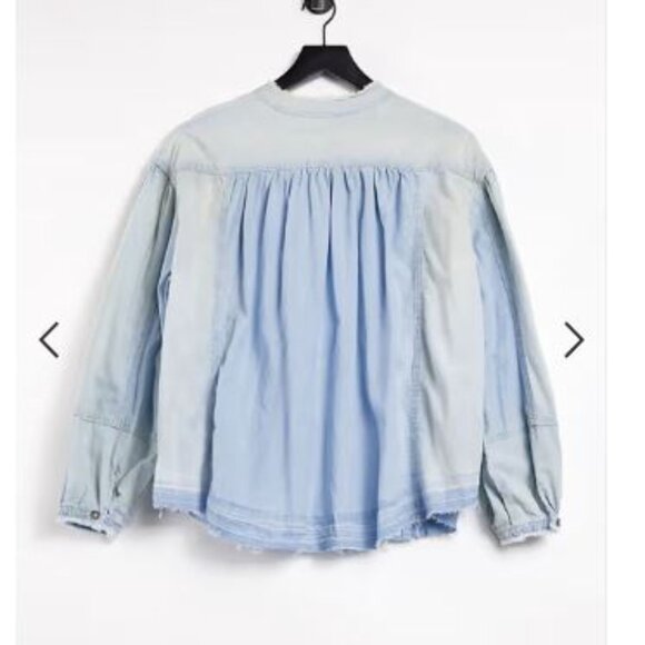 Free People Light Blue Denim Button-Up - Picture 3 of 14